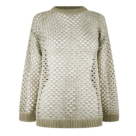 Valentino Embellished Jumper Women Ecru Silver Flannels