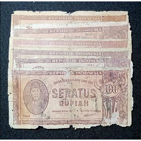 Jual UANG KUNO 100 RUPIAH SOEKARNO ORI TAHUN 1947 Shopee Indonesia