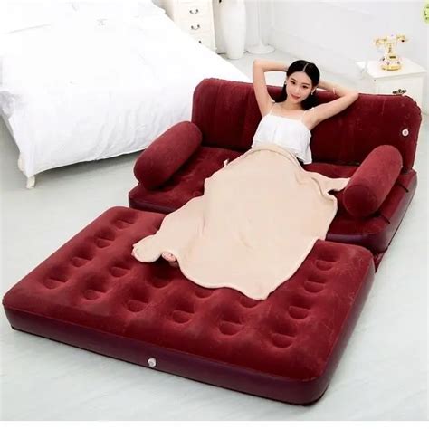 Inflatable Queen Pull Out Sofa Bed Inflatable Chair Sleeper Durable