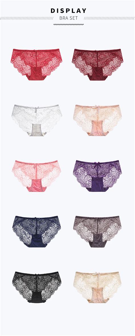 Sexy Lace Panties Women Cozy Lingerie Pretty Briefs Cotton Lining Middle Waist Cute Underwear