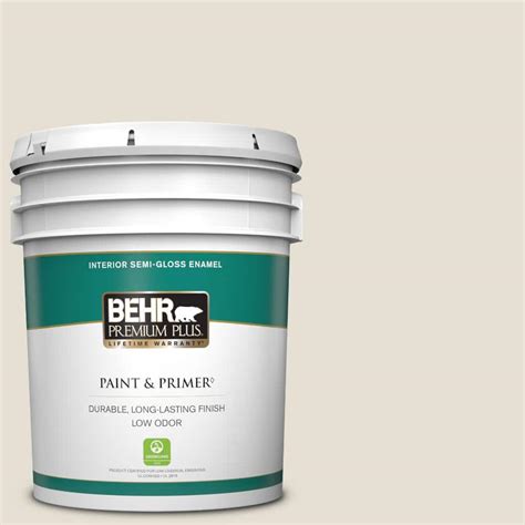 BEHR PREMIUM PLUS 5 Gal PPU7 11 Cotton Knit Semi Gloss Enamel Low