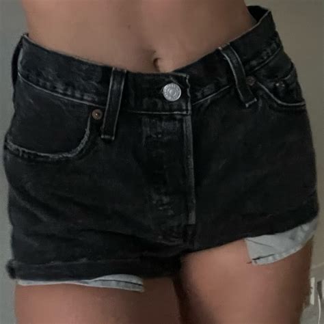 Levis 501 Original Denim Shorts In Wise Up Black Gem