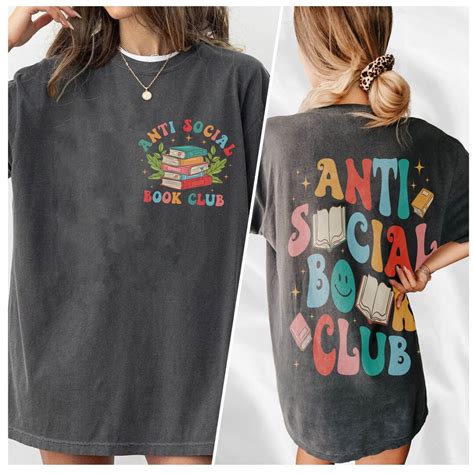 Anti Social Book Club Comfort Color Shirt Booktrovert Shirt Bookish T Book Lover T