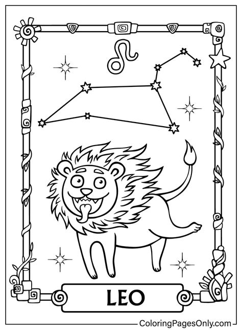 20 Leo Zodiac Sign Coloring Pages