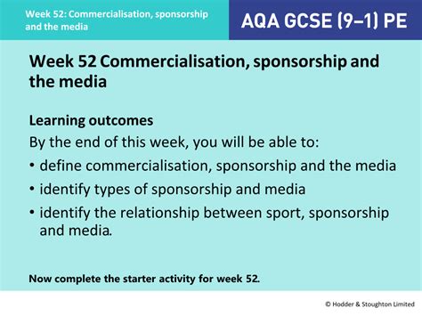 Week Commercialisation Sponsorship And The Media Presentation Boost