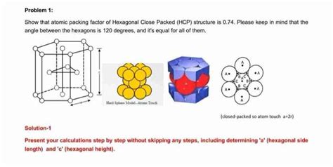 Solved Show That Atomic Packing Factor Of Hexagonal Close