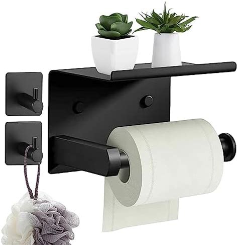 Nchdewui Porte Papier Toilette avec Étagère Supérieure Acier