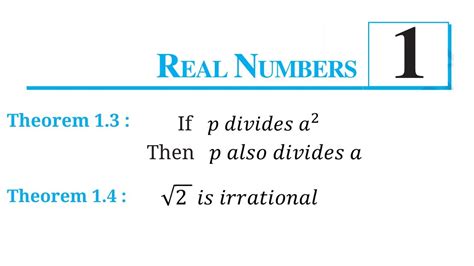 Real Numbers Chapter 1 Theorem 1 3 And Theorem 1 4 Ncert