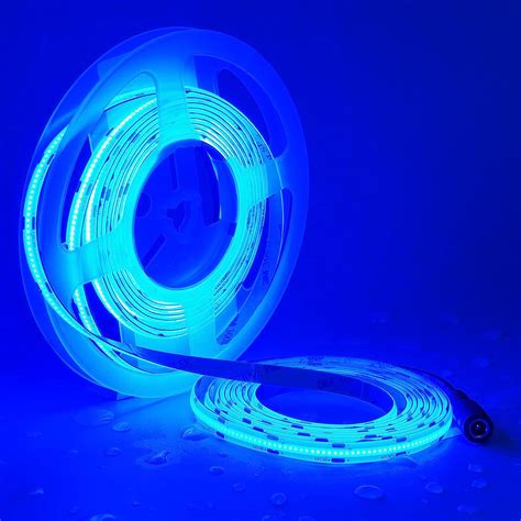 TOPAI 12V COB LED Streifen Blau 460 464nm Wasserdicht IP65 Dimmbar 5M