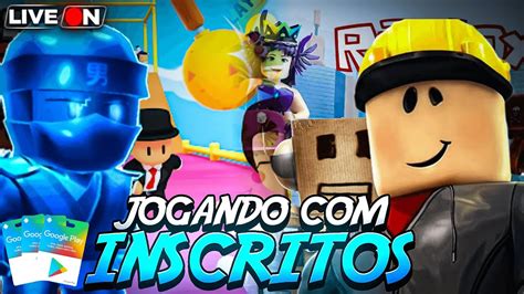 SORTEIO DE GIFT CARD STUMBLE GUYS ROBLOX AO VIVO INSCRITOS