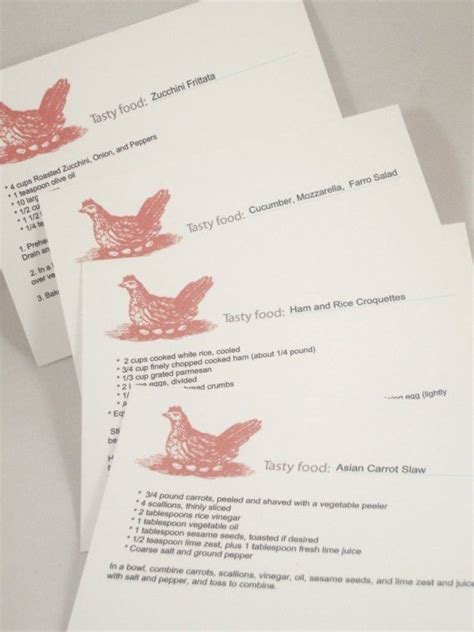 Printable Chicken Recipe Card And Mini Folder By Whiskergraphics 10 00 Recipe Cards Recipe