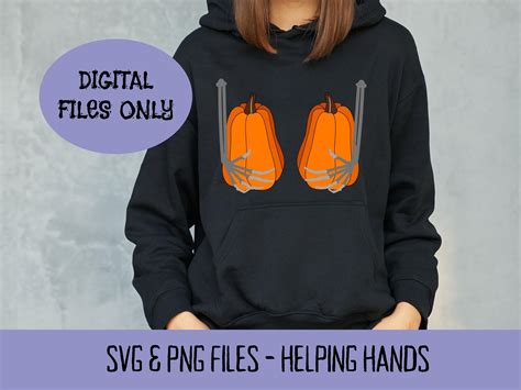 Pumpkin Boobs SVG Skeleton Hands Svg Funny Skeleton Boob Etsy