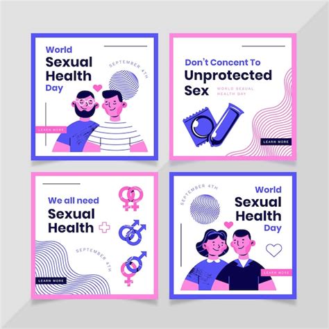 Collection De Publications Instagram Pour La Journée Mondiale De La Santé Sexuelle Vecteur