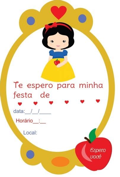 Convite Branca De Neve 80 Modelos Lindos E Inspiradores Para Escolha