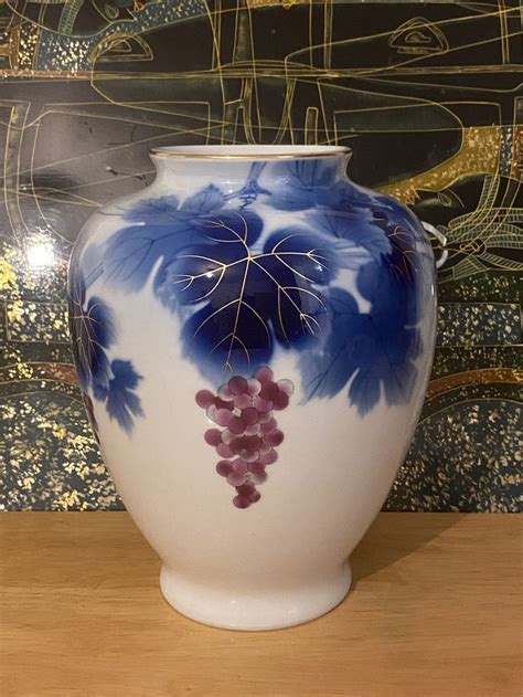 Fukagawa Porcelain Vase Large Japanese Fukagawa Arita Fine Porcelain