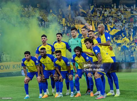 Players Of Al Nassr Pose For A Team Photo Ahead Of The Saudi Pro