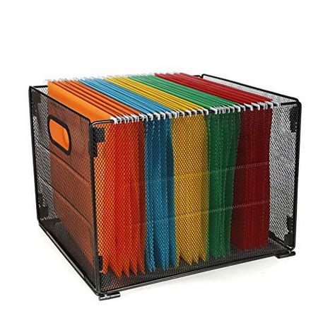 Samstar Hanging File Folder Box Mesh Metal File Organizer Box Hanging