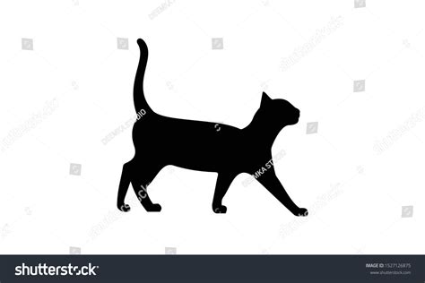 Black Cat Silhouette Cat Walking Vector Stock Vector (Royalty Free ...