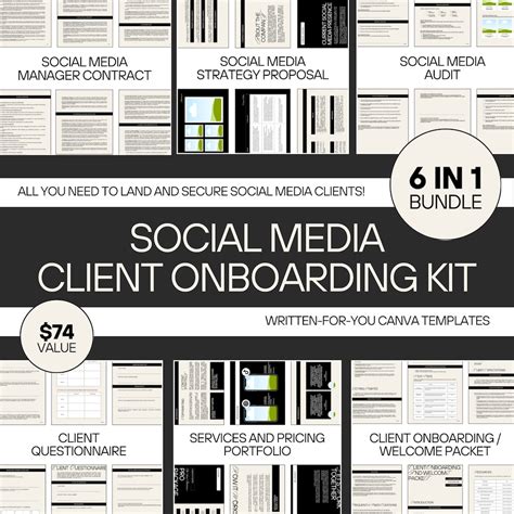 Social Media New Client Onboarding Bundle Minimalist Social Media