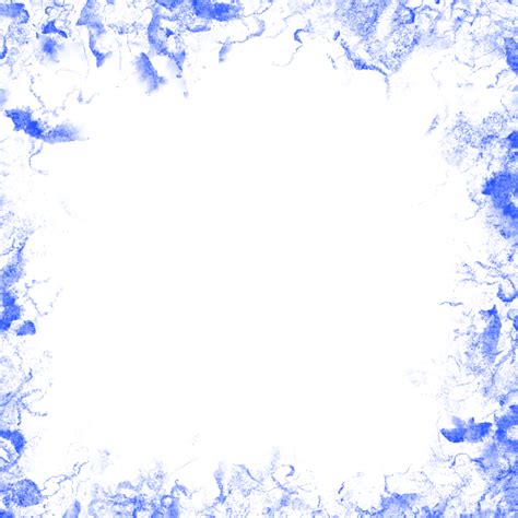 Blue Frost Blotch Border Frame 34002715 Png