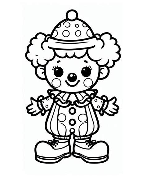 Desenho De Um Palhacinho - Desenhos de Um Palhacinho Fofo para Colorir e Imprimir - Colorir.Info