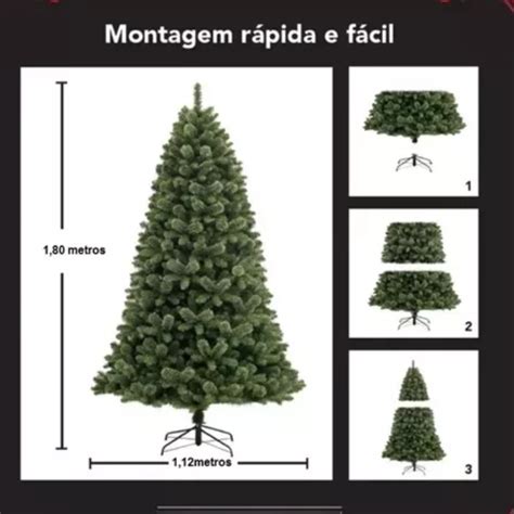 Árvore De Natal Verde Pinheiro Luxo 1 80 Metros 814 Galhos SHOPPI LIFE