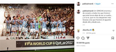 El Primer Mensaje De Pablo Aimar Tras Ganar El Mundial Cuatro Fotos El Comentario De Scaloni Y