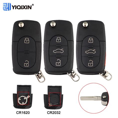 YIQIXIN Flip Car Remote Shell For Audi A2 A3 A4 A6 A8 TT B5 RS4 Quattr