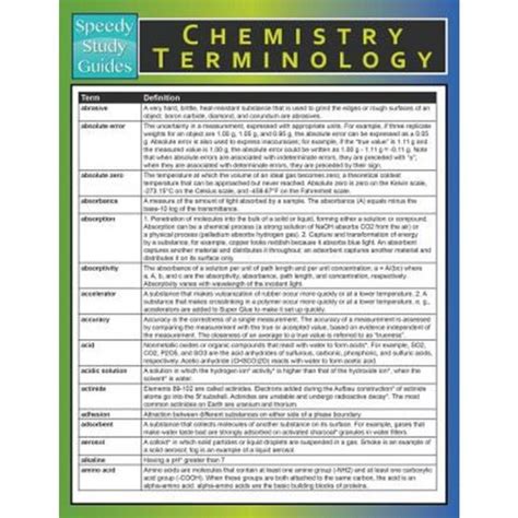 Chemistry Terminology Speedy Study Guide Paperback Speedy Publishing