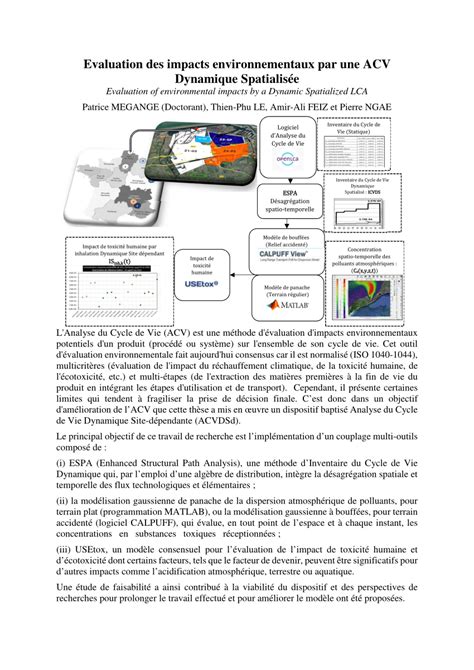 Pdf Evaluation Des Impacts Environnementaux Par Une Acv Dynamique