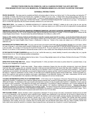 Fillable Online General Information For Filing Form 531 Local Earned