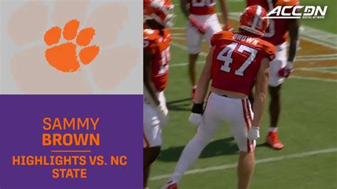 Clemson Super Freshman Sammy Brown Makes Nc State Feel His Presence