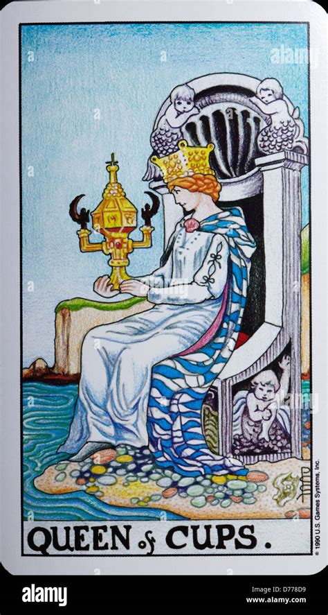 Tarot Card Queen Of Cups Stock Photo Alamy