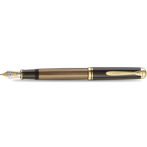 Pelikan Souveran Fountain Pen - M800 Warm Brown & Black Stripe (Specia ...