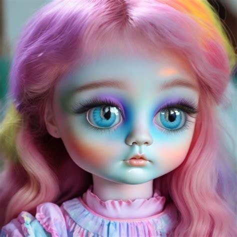 Lisa Frank Style Porcelain Doll