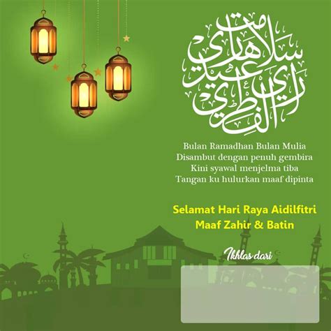 18 Template Untuk Ucapan Selamat Hari Raya Aidilfitri