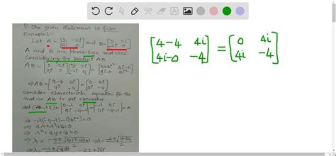 SOLVED Let A And B Be Hermitian Matrices Answer True Or False For