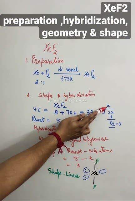 Hybridization ,shape & geometry of XeF2 || preparation of XeF2 #ytshorts - YouTube