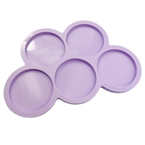 Molde de Silicone para Resina Paleta de Círculo sem furo 5 cavidades