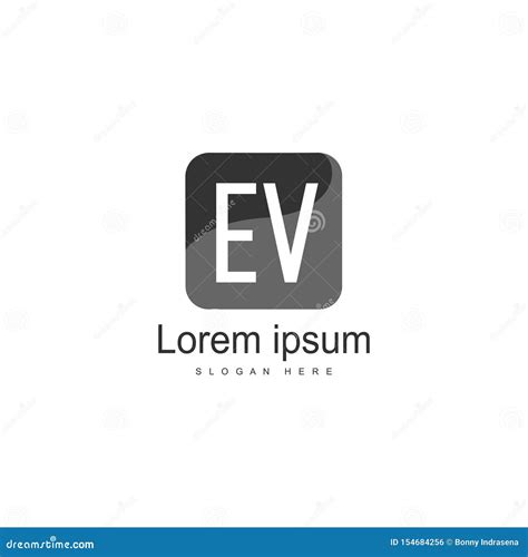 Initial Ev Logo Template With Modern Frame Minimalist Ev Letter Logo