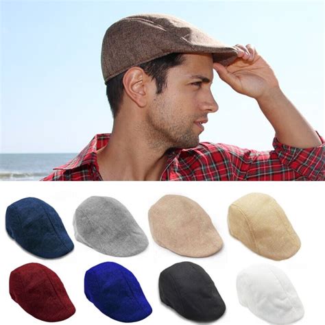 Flax Gatsby Cap Mens Ivy Hat Golf Driving Summer Sun Flat Cabbie