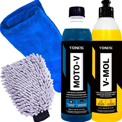 Kit Shampoo Lavagem Automotiva Moto V Desengraxante Remove Graxa V Mol