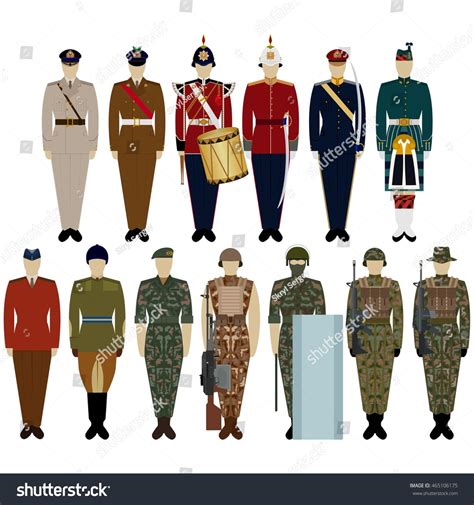 Soldiers Uniform British Army Illustration On Stock Vector (Royalty ...