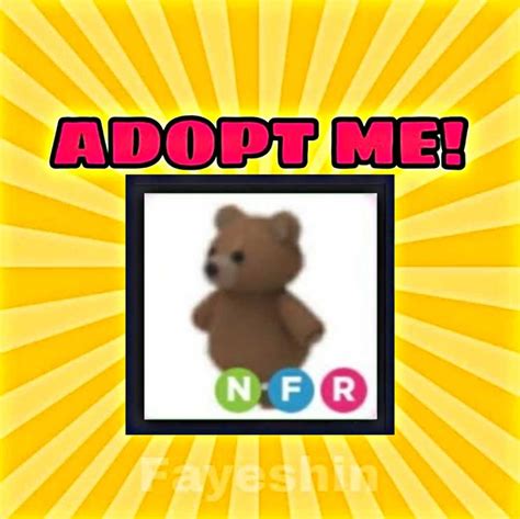 Adopt Me Legendary Neon Fly Ride Brown Bear NFR