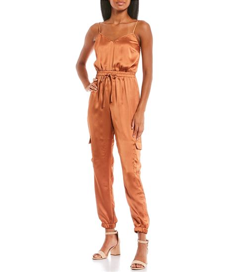 Evolutionary Sleeveless Waist Tie Cargo Jumpsuit Dillards