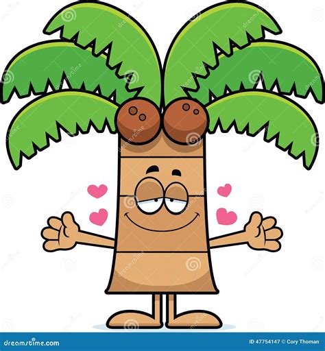 Cartoon Palm Tree Hug Stock Vector Illustration Of Hugging