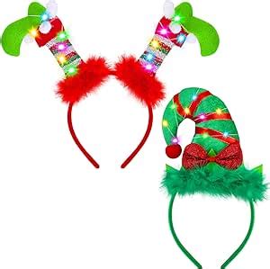 Amazon Fovths 2 Pack Christmas LED Headbands Xmas Headbands Light