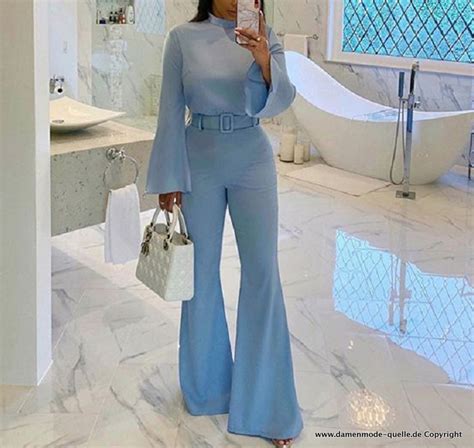 Neuheiten Chiffon Overall Einteiler Jumpsuit Elegant In Hellblau