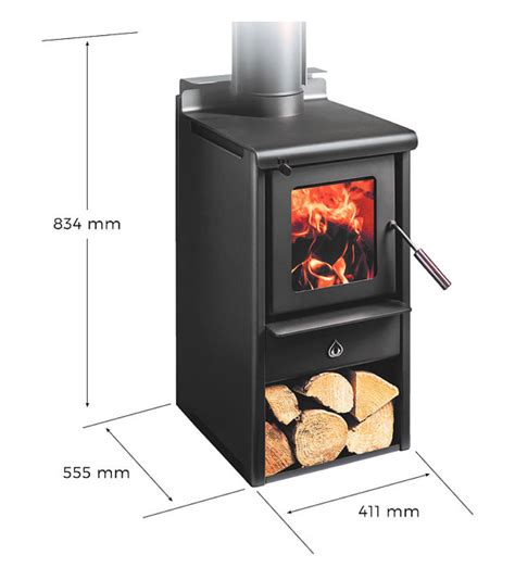 Woodsman Serene Petite Uleb Wood Burner On Wood Box Including 42m Woo