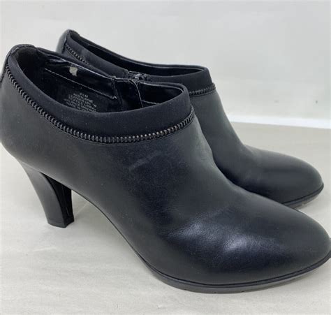 Anne Klein Womens Dalayne Black Leather Shooties Shoe Gem